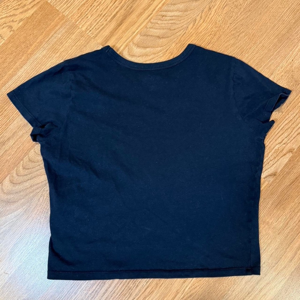 Hollister navy blue crop top t shirt San Diego California 100% Cotton Sz Small - Picture 6 of 6